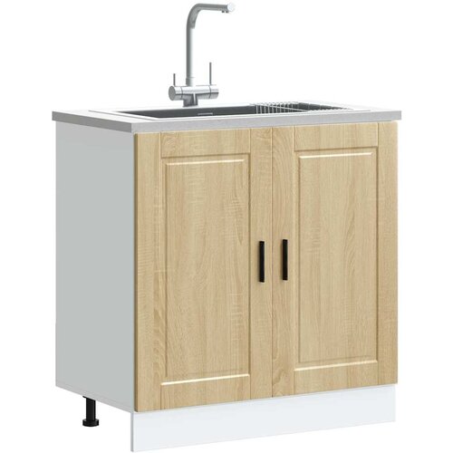 vidaXL Osnovna omarica za umivalnik "Porto" sonoma hrast 80x46x81,5 cm Cene