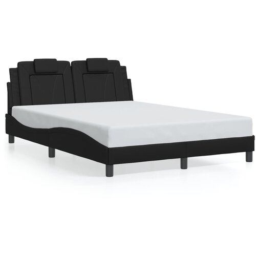 vidaXL Posteljni okvir z LED lučkami črn 140x200 cm umetno usnje Cene