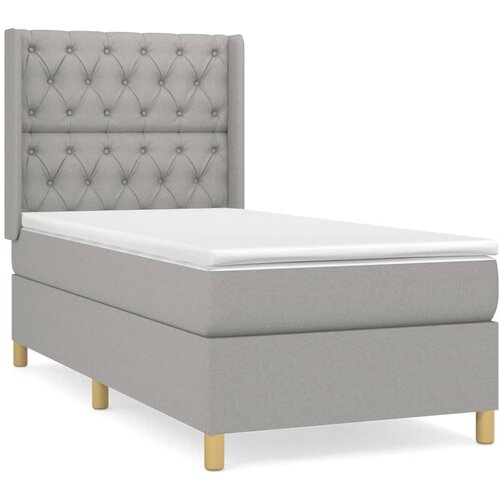 Maison Chic Box spring postelja - Vzmetna postelja z vzmetnico svetlo siva 80x200 cm blago SL20225, (21893451) Cene