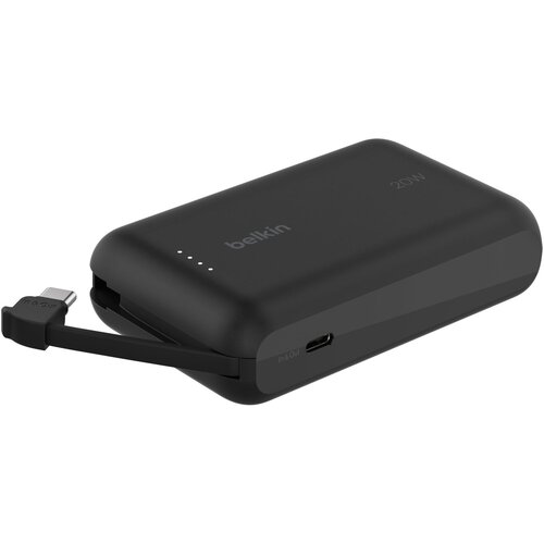 Belkin Rezervna baterija 10000mAh 20W z vgrajenim USB-C kablom, Črna, (5000190937) Slike