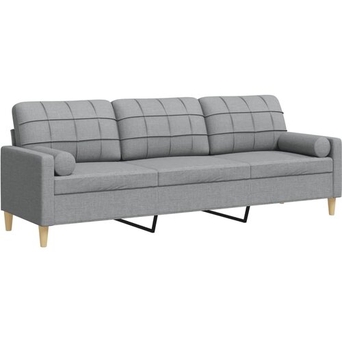 Maison Chic kavč - Sofa - Kanape trosed z okrasnimi blazinami svetlo siv 210 cm blago, (21727764) Cene