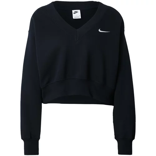 Nike Sportswear Sweater majica 'Phoenix Fleece' crna / bijela