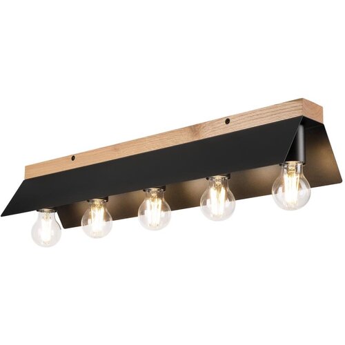  stropna svetiljka esme 5xE27/15W/230V crna/hrast Cene