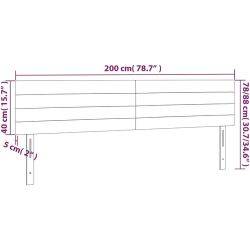  Uzglavlja 2 kom krem 100x5x78/88 cm od tkanine Slike