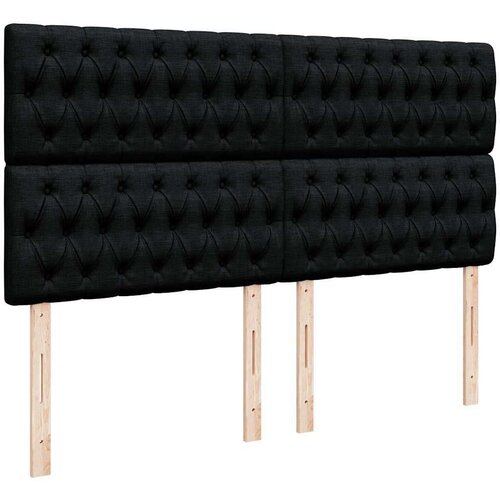 VidaXL Otomanski krevet s madracem i LED crni 180x200cm od tkanine Slike