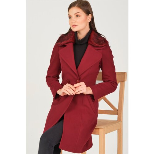 Dewberry Z6643 LADIES COAT-DARK BURGUNDY Slike