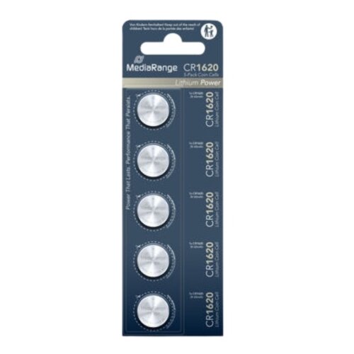 Mediarange Germany baterije CR1620 / 65mAh, 3V - pakovanje 1/5 Slike
