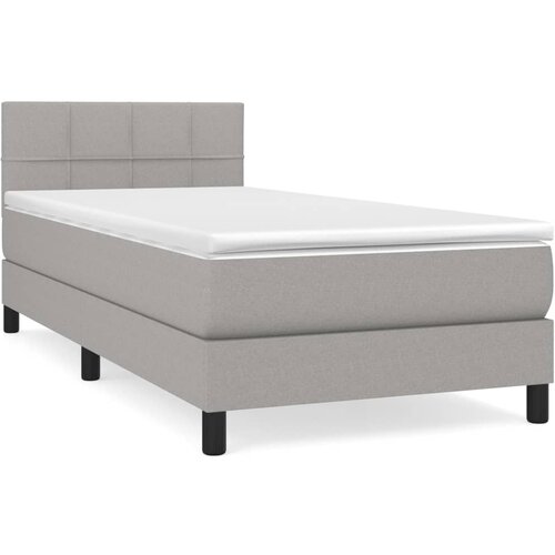 Maison Chic Box spring postelja - Vzmetna postelja z vzmetnico svetlo siva 90x190 cm blago SL359, (21890322) Slike