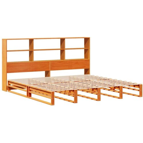  Krevet s regalom za knjige bez madraca 180x200 cm masivno drvo Slike