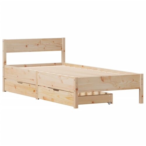 vidaXL Posteljni okvir z vzglavjem 90x200 cm trdna borovina, (21322488) Cene