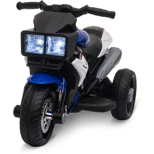 HOMCOM Otroško električno motorno kolo 3-5 let (največ 25 kg) s tremi kolesi, lučkami in zvoki, 6V baterija, modro in črno, 86x42x52cm, (20744878) Cene