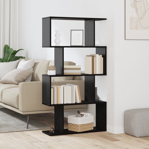 VidaXL Knjižna omara Črni hrast 70 x 24 x 129 cm Konstruiran les Slike