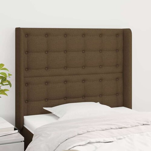  Vzglavje z ušesi temno rjavo 83x16x118/128 cm blago, (20933717) Cene