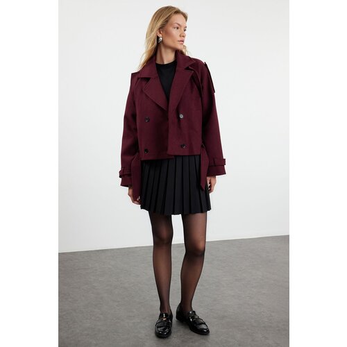 Trendyol claret red regular coat Slike