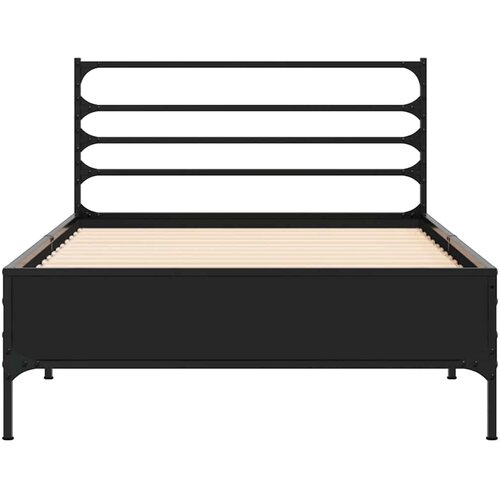  Okvir za krevet crni 100x200 cm konstruirano drvo i metal Slike