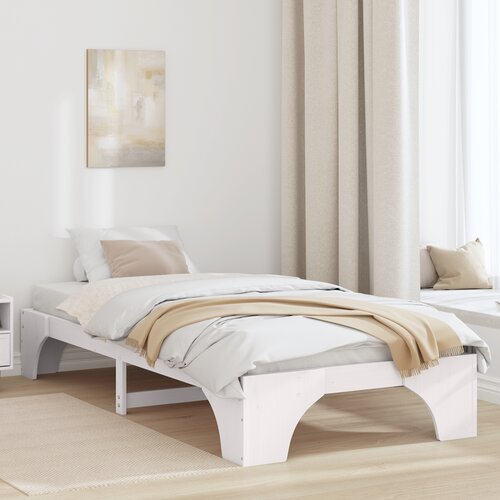 vidaXL Krevetna konstrukcija Bijela Drvo 100 x 200 cm Pravokutna Cene