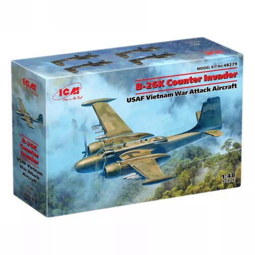 ICM model kit aircraft - B-26K counter invader usaf vietnam war attack aircraft 1:48 Slike