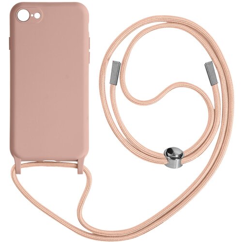 AVIZAR iPhone SE 2022, 2020 in 8, 7 Poltoga etui na vrvico z mehko notranjostjo, ovratnikom - roza, (20631842) Slike