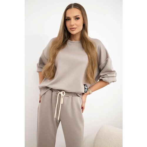 Kesi Włoski Viscose set sweatshirt + pants light beige Slike