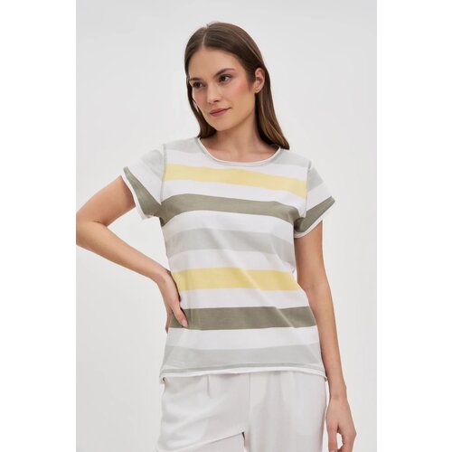 Marisse White Striped Cotton T-Shirt Slike