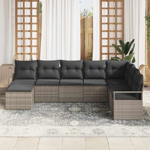  Set sofe 8 kom. Siva poliratan 287 x 177 x 85 cm Slike