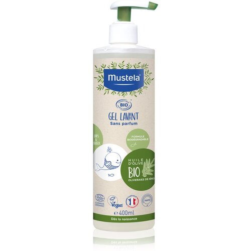 Mustela BIO gel za umivanje za telo in lase za otroke od rojstva 400 ml Slike
