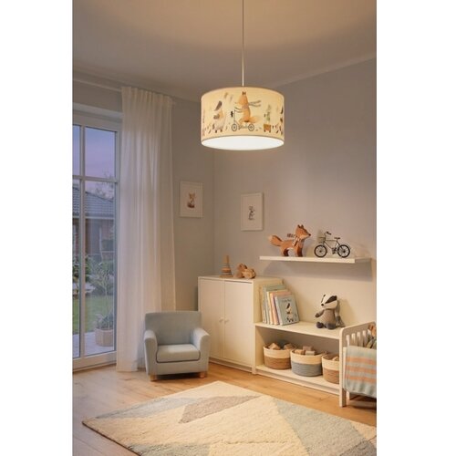 Brilagi - LED dečiji luster na sajli BOBO 1xE27/10W/230V prečnika 35 cm bela/sa životinjama Slike