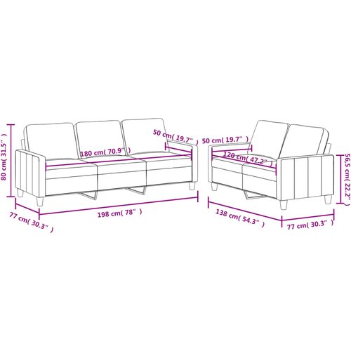  2-dijelni set sofa s jastucima sivi od umjetne kože Siva Slike