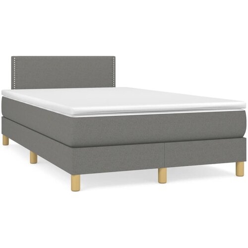 vidaXL Box spring postelja z vzmetnico temno siva 120x190 cm blago Cene