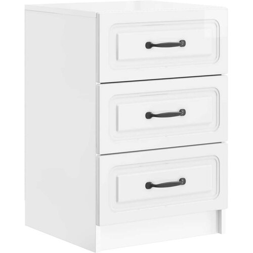  Noćni ormar s ladicama Bijela visokog sjaja 43 x 41 x 63 5 cm Cene