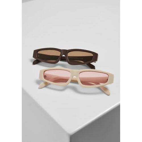 Urban Classics Lefkada 2-Pack Sunglasses Brown/Brown+White/Pink Slike