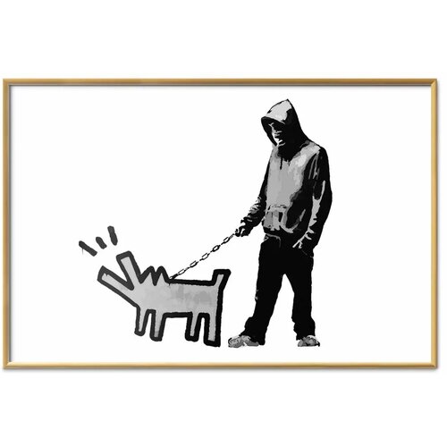  Plakat - Dog Art 30x21 Zlatni okvir Cene