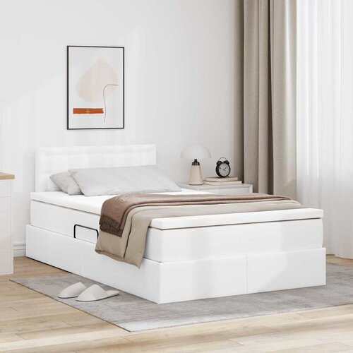 vidaXL Krevet s od storage Čista bijela 120 x 200 cm Lažna koža Cijene