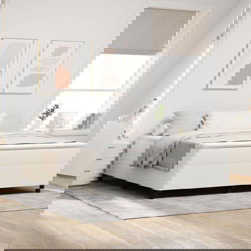 vidaXL Posteljna konstrukcija Krem Les 180 x 200 cm Cene