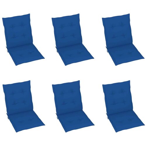  Jastuci za vrtne stolice 6 kom plavi 100 x 50 x 3 cm od tkanine Slike