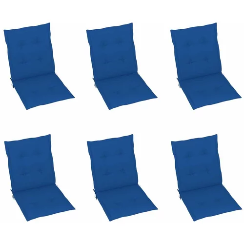  Jastuci za vrtne stolice 6 kom plavi 100 x 50 x 3 cm od tkanine