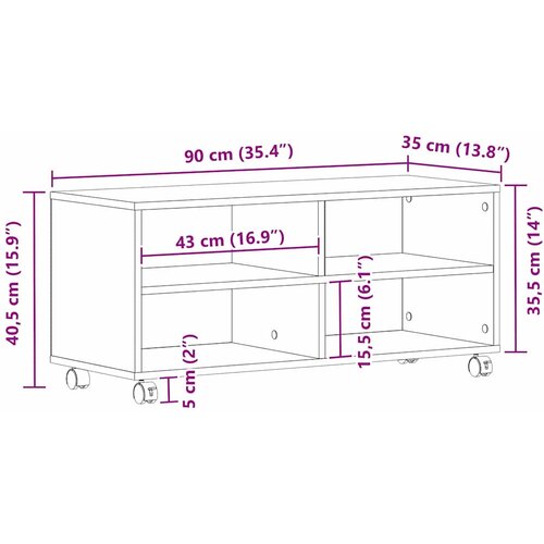  ormar Smeđa 90 x 35 x 40.5 cm Konstruirano drvo Slike