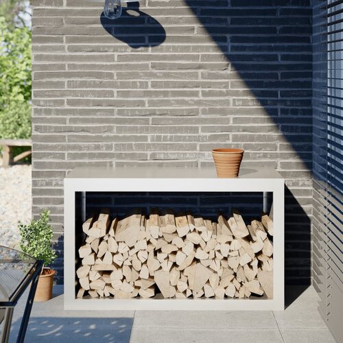 vidaXL stojalo za drva belo 100x40x60 cm jeklo Cene
