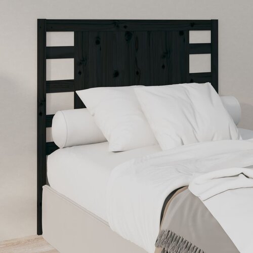 VidaXL Uzglavlje crno 96 x 4 x 100 cm od masivne borovine Slike