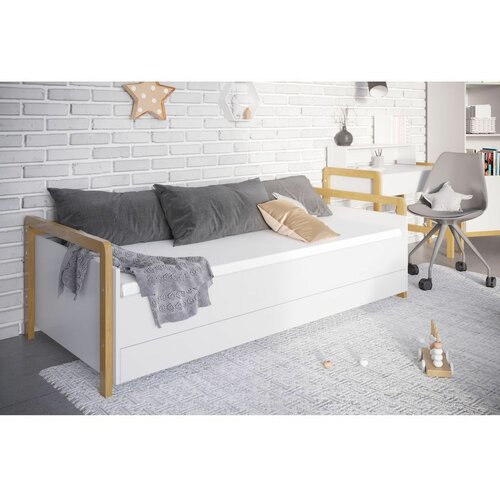 Drveni dečiji krevet victor sa fiokom - beli - drvo - 180 x 80 cm Cene