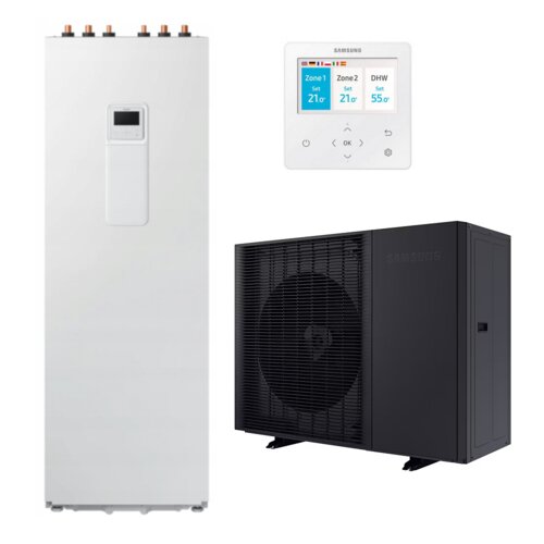 Samsung EHS Mono HTLN AE050CXYDEK/EU R290 5kW monoblok toplotna črpalka (zrak/voda) + MIM-E03EN Mono regulator + AE200CNWMEG/EU notranja enota z 200l rezervoarjem - Slike