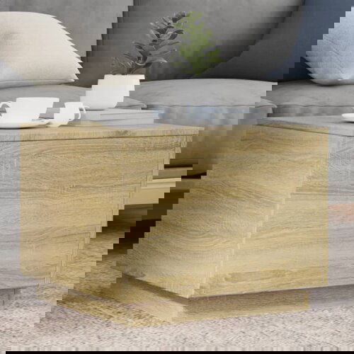 VidaXL Ormarić za uzglavlje LED boja hrasta sonome 50x50x40 cm Slike