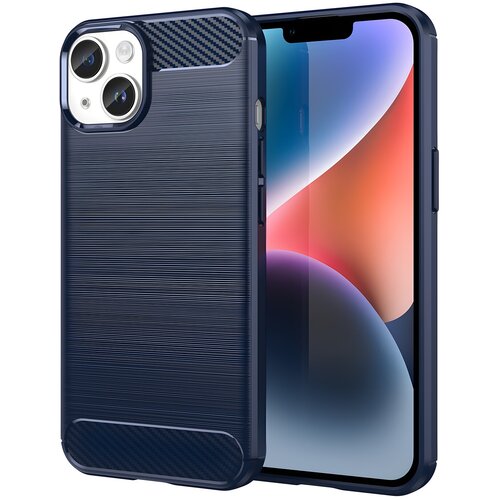 IZMAEL.eu Ohi&amp;scaron;je Carbon Shield TPU za Apple iPhone 14 - Temno modra Slike