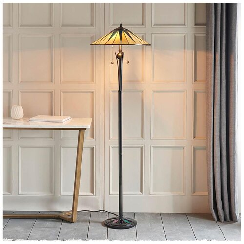 Endon 64041 - Podna lampa Tiffany DARK STAR, 2xE27/60W/230V, prečnik 49 cm Cene