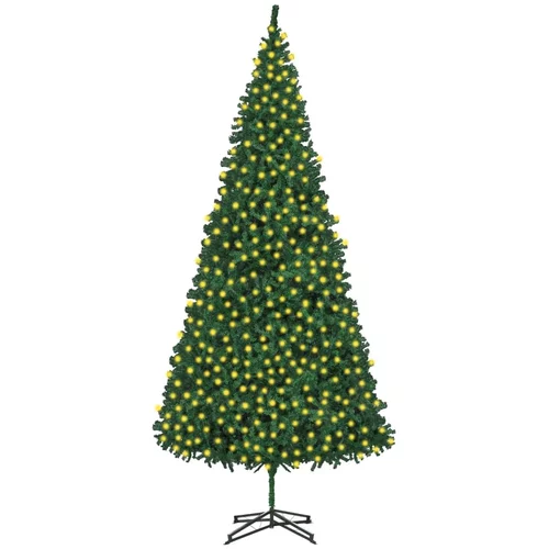 vidaXL Umjetno božićno drvce s LED svjetlima 500 cm zeleno