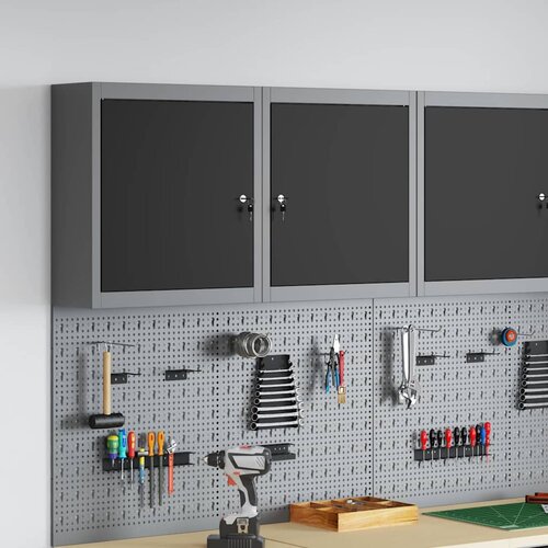  Ormar za alate s policom s pohranom Crna i Siva 50 x 20 x 55 cm Cijene