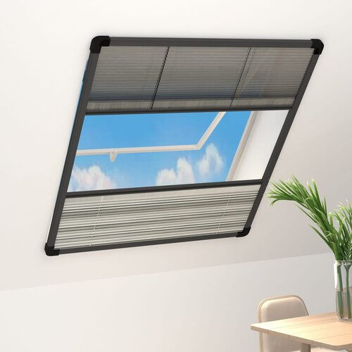 VidaXL Plise komarnik za okna aluminij 80x100 cm s senčilom Slike