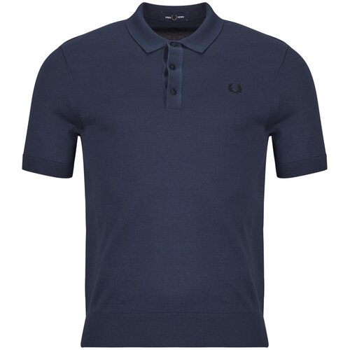Fred Perry SUPIMA COTTON KNITTED SHIRT Tamno plava Slike