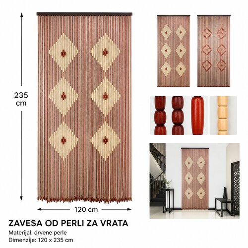 KMT Zavesa za vrata od drvenih perli, 120x235 cm Slike