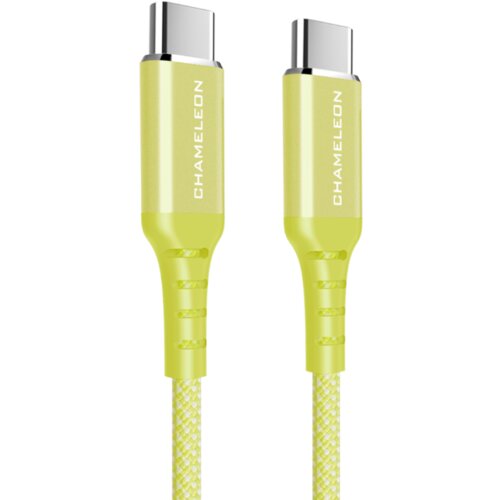 Chameleon Podatkovni polnilni kabel USB-C na USB-C, 3.1, 65W, 1m, Rumena Cene